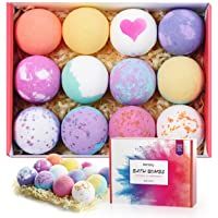 Homasy 12 Piezas Bombas de Baño- Set de Regalo de Bomba de Baño de con Aceites Esenciales Naturales- Manteca de Karité…